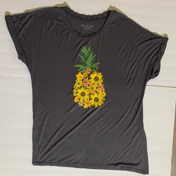 Mic and Jax Pineapple Embroidered Shirt, S - Picture 2 of 4